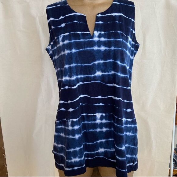 Jones New York blue tie die tank top 1X.  0098 - Picture 1 of 6